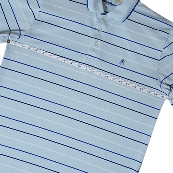 Brooks Brothers Stretch Performance Series Multi-Stripe Polo‎ Shirt Large - Picture 3 of 6
